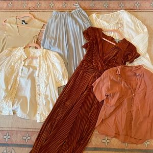 13 piece designer brand lot - blouses, jeans, dresses, rompers, tops